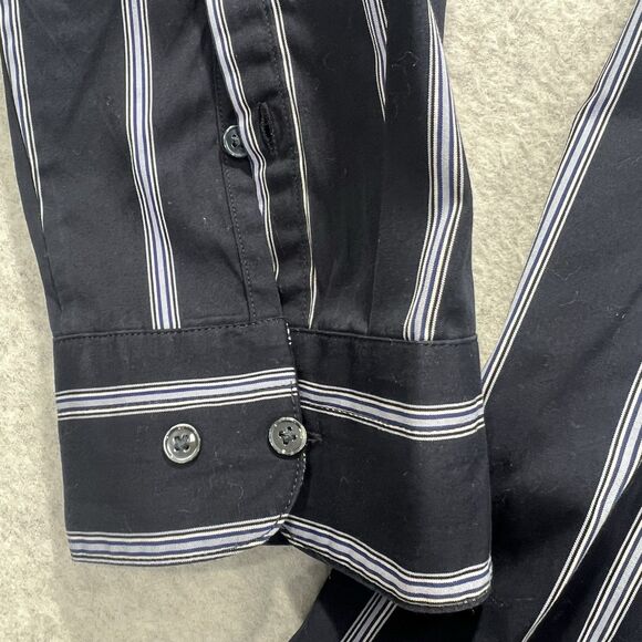 Banana Republic Sz XL Womens Button Up Shirt Long Sleeve Blue/White Striped - Picture 15 of 16